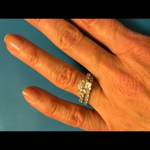 Diamonique solitaire And Eternity Band